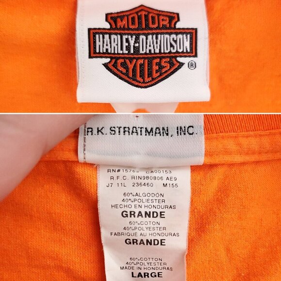 Harley Davidson T-Shirt Question Authority Richmond Virginia Bright Orange XL - Picture 3 of 11